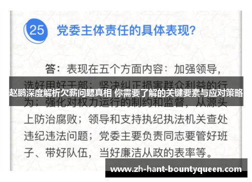 赵鹏深度解析欠薪问题真相 你需要了解的关键要素与应对策略